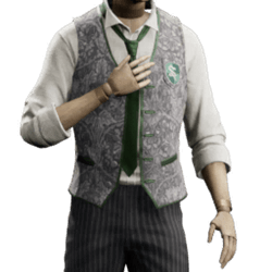 embroidered casual uniform slytherin malegear hogwarts legacy wiki guide 250px