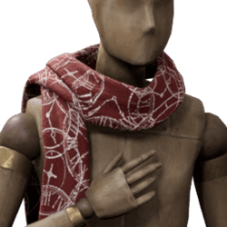 fringed crimson clockwork scarf malegear hogwarts legacy wiki guide 250px