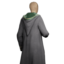 golden trimmed school robe slytherin malegear hogwarts legacy wiki guide 250px