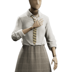 plaid shirt and tie school uniform hufflepuff femalegear hogwarts legacy wiki guide 250px