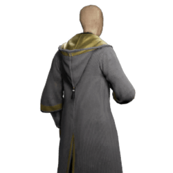 sleek school cloak hufflepuff malegear hogwarts legacy wiki guide 250px