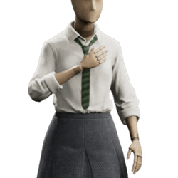 tattersall shirt and tie school uniform slytherin femalegear hogwarts legacy wiki guide 250px